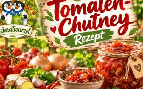 Tomaten-Chutney-Rezept: Ein Glas voller hausgemachtem Genuss. Was ist Chutney? Eine würzige Beilage aus Tomaten, Zwiebeln und Gewürzen.